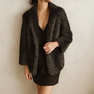 Dennis Basso Faux Fur Coat Size S